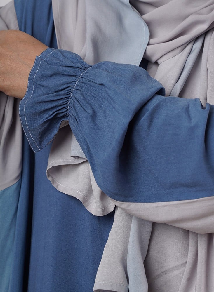 Afaq Two-Tone Prayer Garment- Blue & Grey