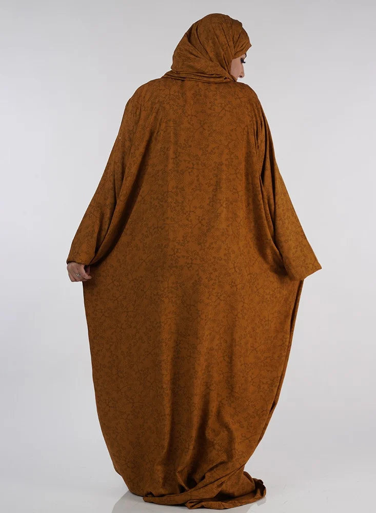 Brown Flowery/Wooded Prayer Gown