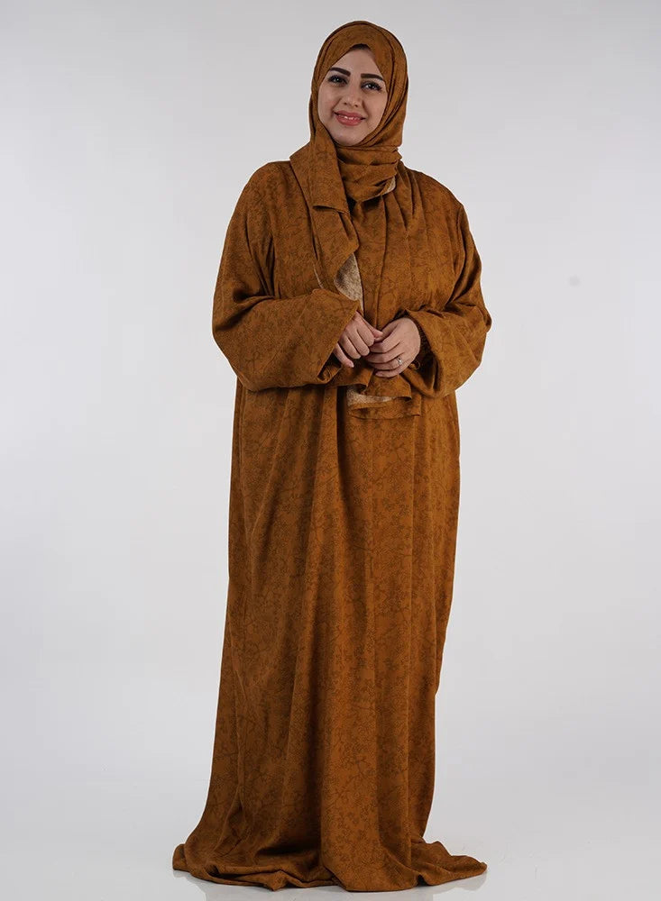 Brown Flowery/Wooded Prayer Gown