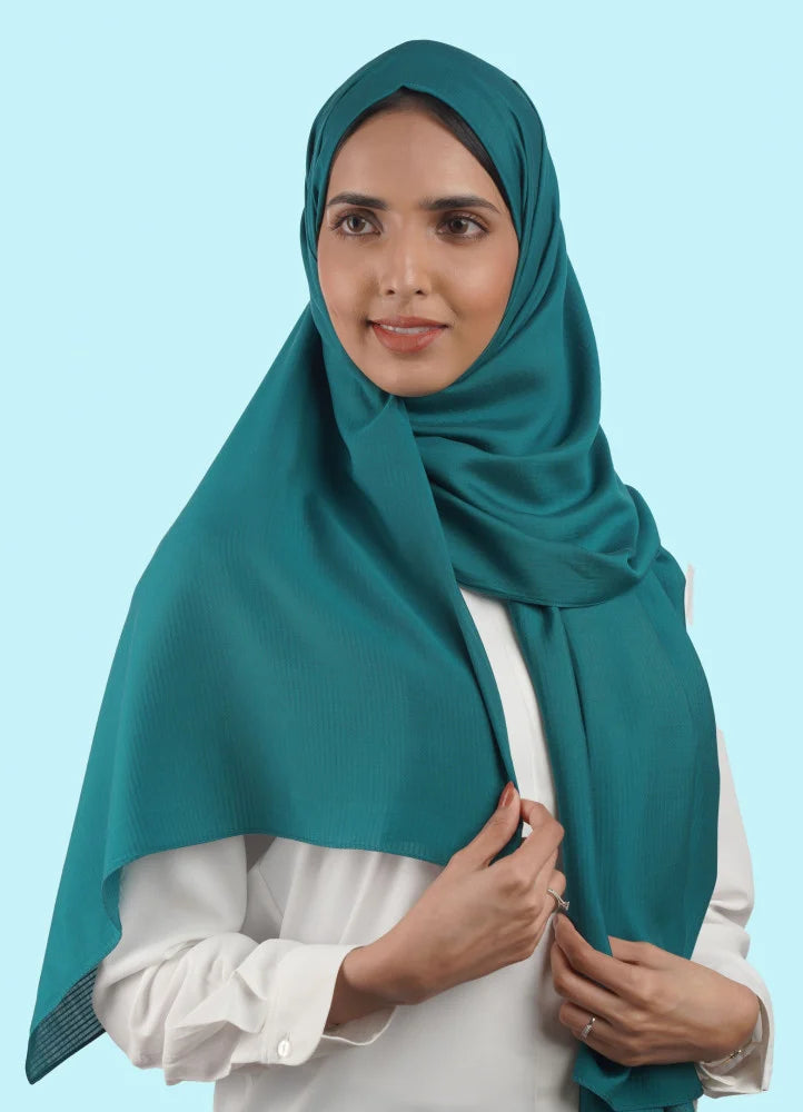 Spanish - Striped Teal Hijab/Scarf