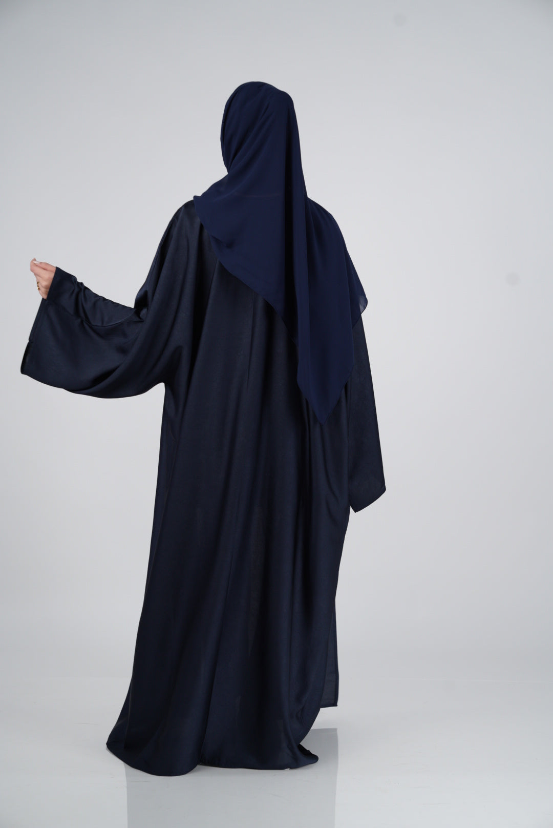 Dark Blue Silk Abaya &amp; Hijab Set