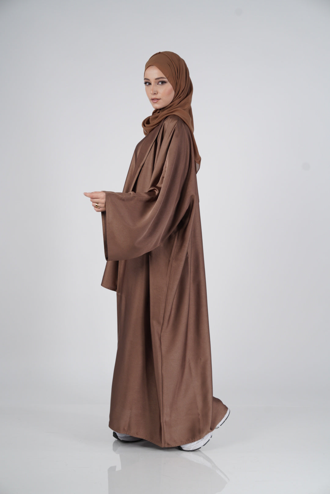 Bronz Silk Abaya & Hijab Set