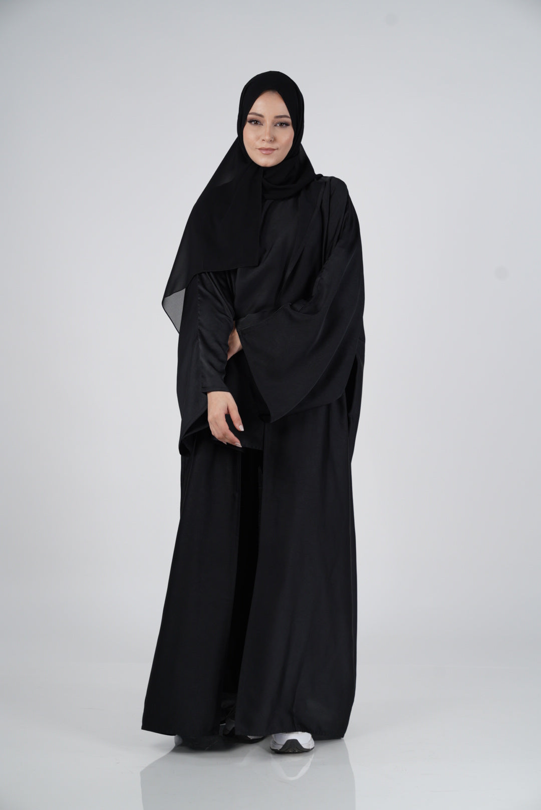 Black Silk Abaya & Hijab Set
