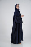Dark Blue Silk Abaya &amp; Hijab Set