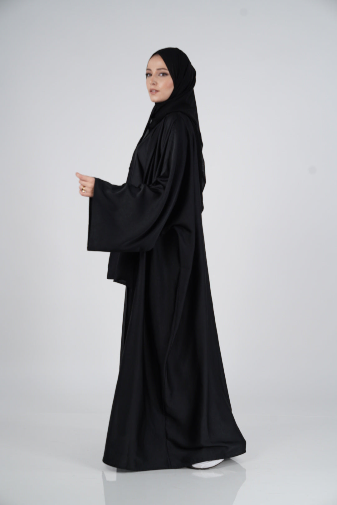 Black Silk Abaya & Hijab Set