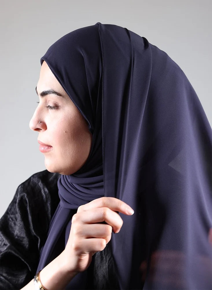 Hijab/Scarf with Navy Blue Bandana