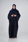Dark Blue Silk Abaya &amp; Hijab Set