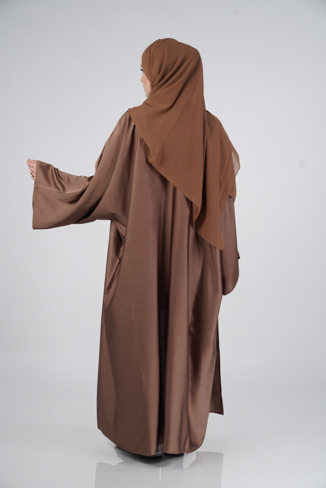 Bronz Silk Abaya &amp; Hijab Set