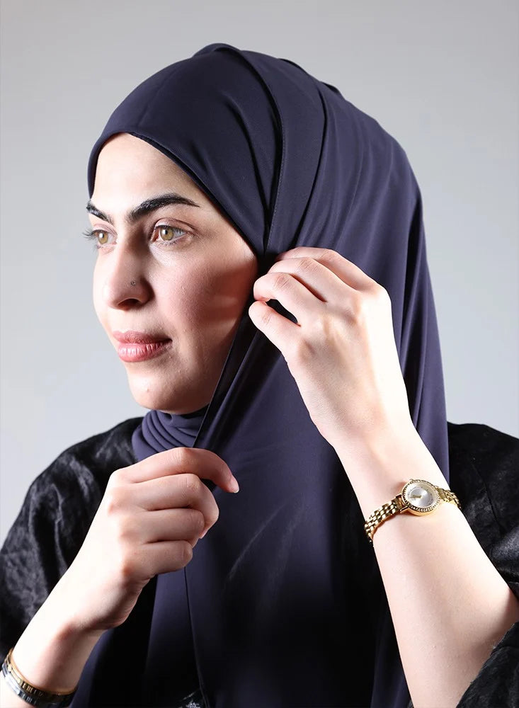 Hijab/Scarf with Navy Blue Bandana