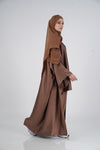 Bronz Silk Abaya &amp; Hijab Set