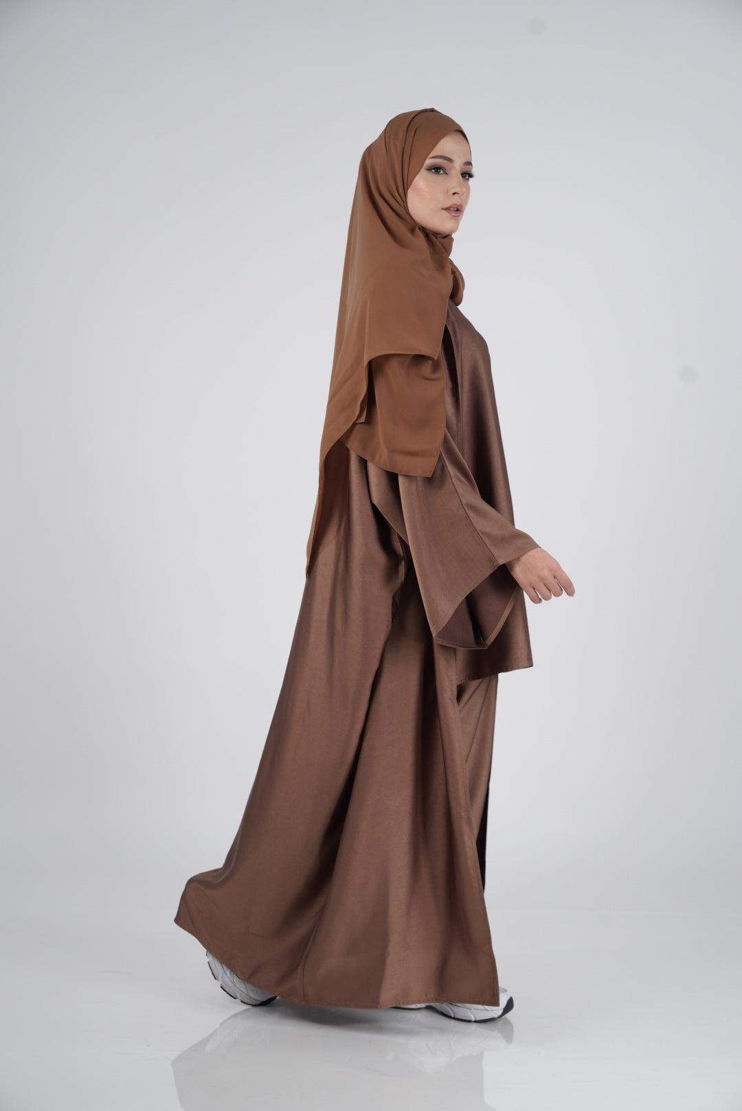 Bronz Silk Abaya &amp; Hijab Set