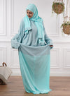 Afaq Two-Tone Prayer Garment: Tiffany and Light Blu