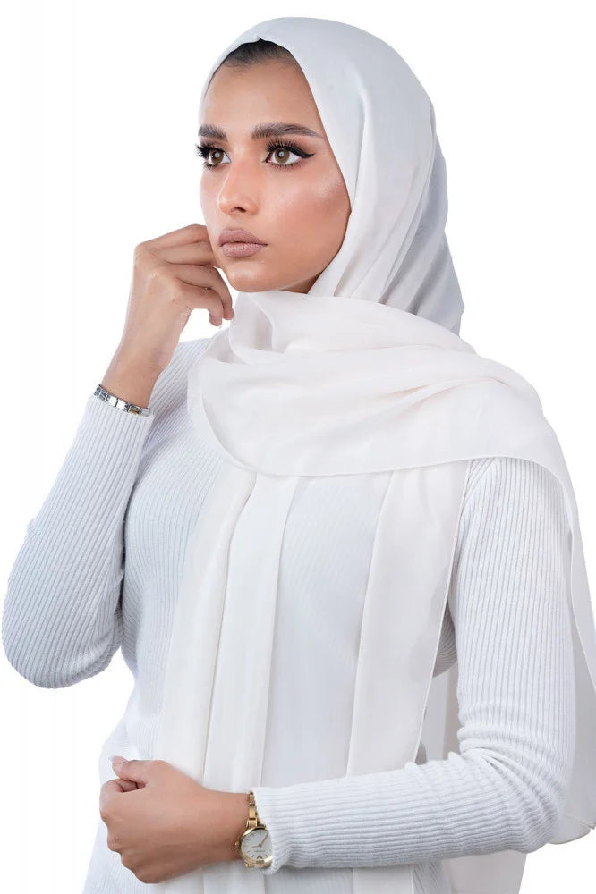 Japanese Tales - White Hijab/Scarves