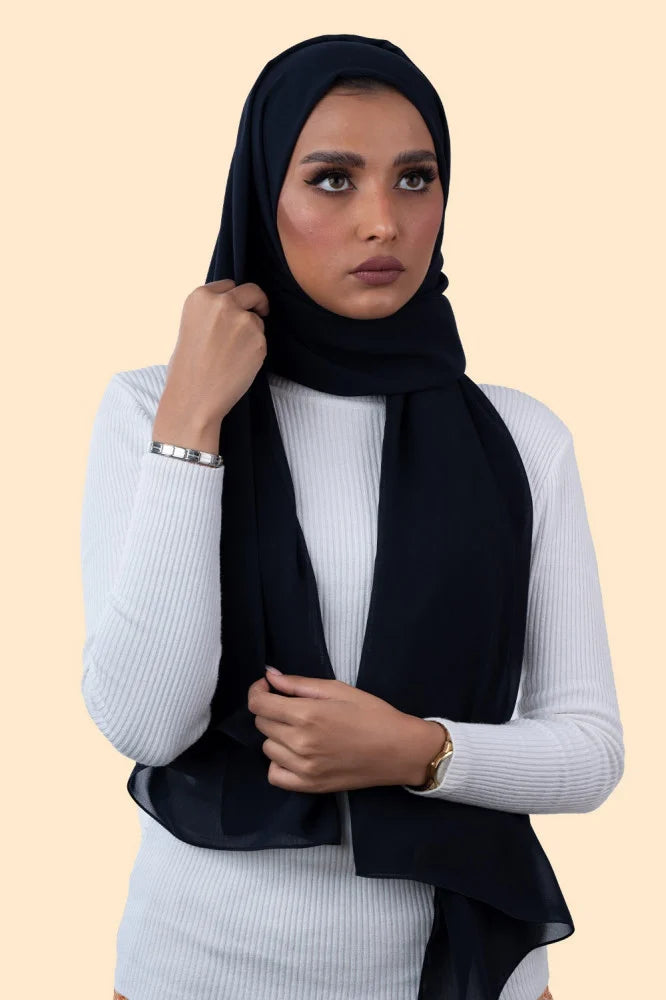 Japanese Tales - Navy Blue Hijab/Scarves