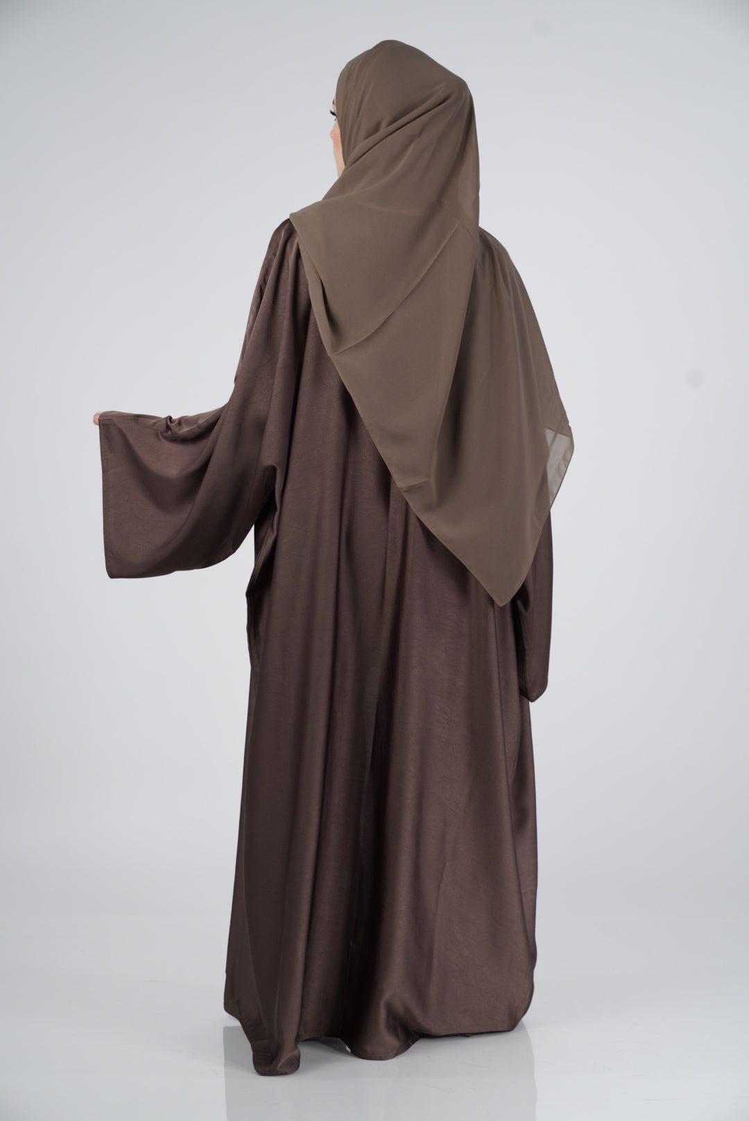 Silk Brown Abaya &amp; Hijab Set
