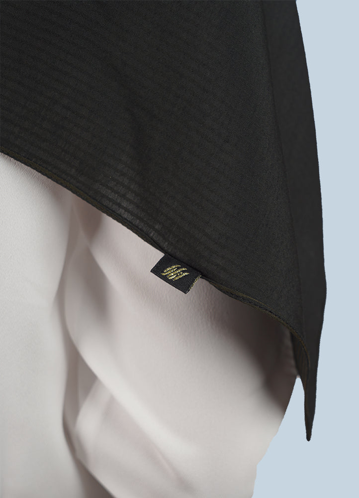 Spanish - Striped Black Hijab/Scarf