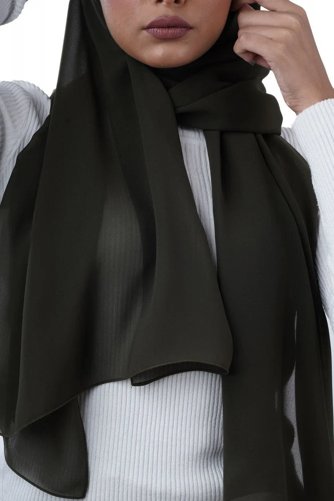 Japanese Tales - Dark Olive Green Hijab/Scarves
