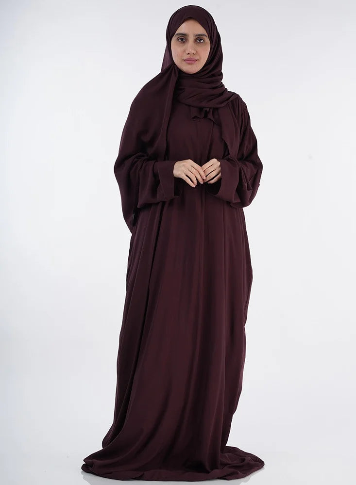 Rayon Plain Prayer Garment- Maroon Red