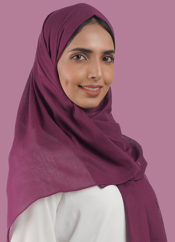 Spanish - Dark Mauve Plain Hijab/Scarf