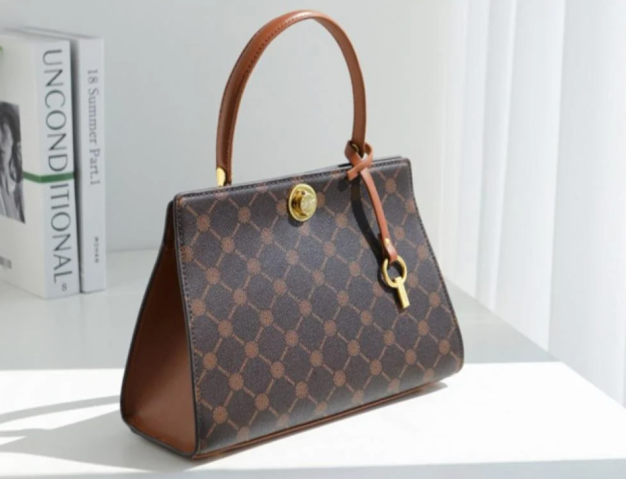 The Stella Vegan Leather Handbag in Coffee -20888L