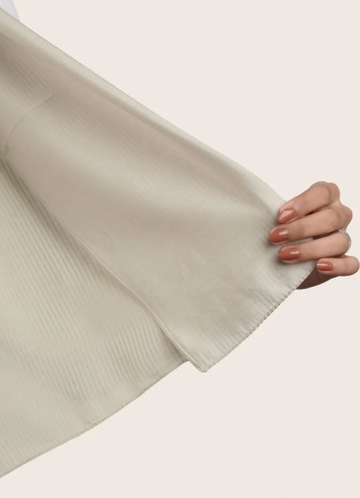 Spanish - Striped Beige Hijab/Scarf