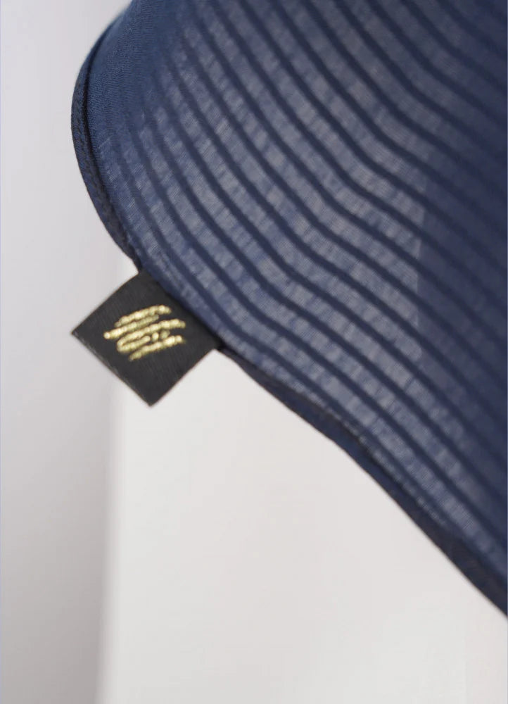 Spanish - Striped Navy Blue Hijab/Scarf