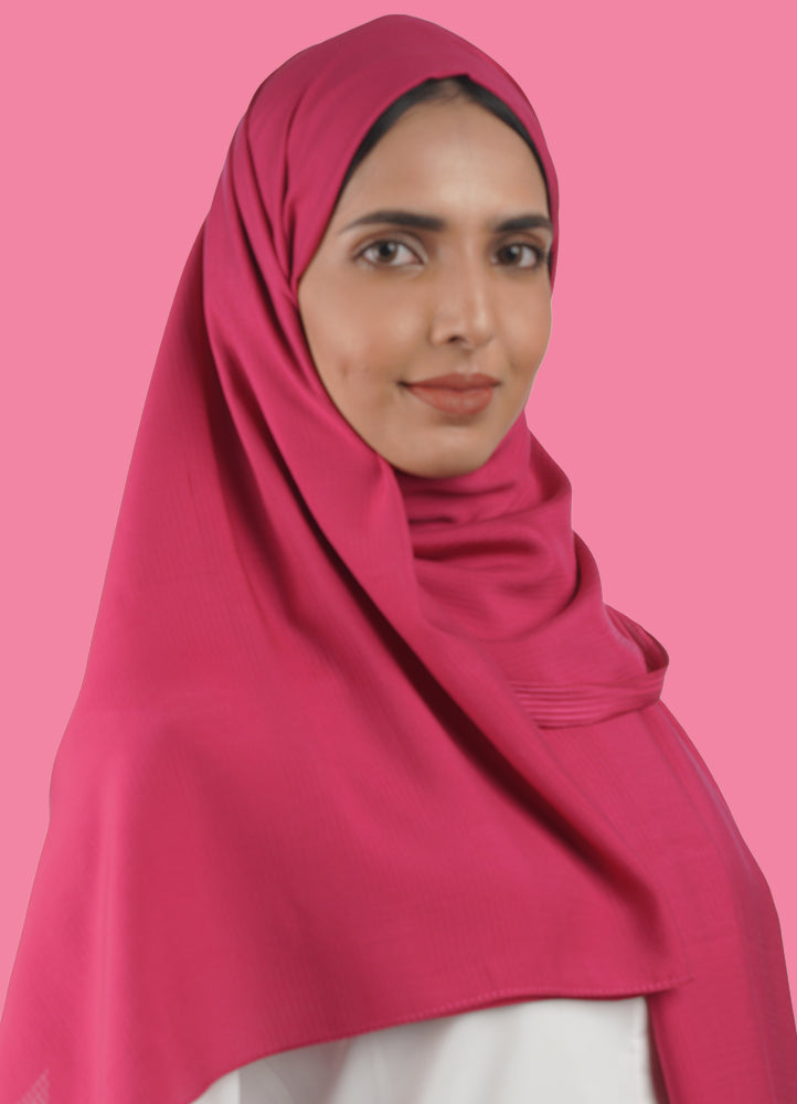Spanish - Striped Hot Pink Hijab/Scarf