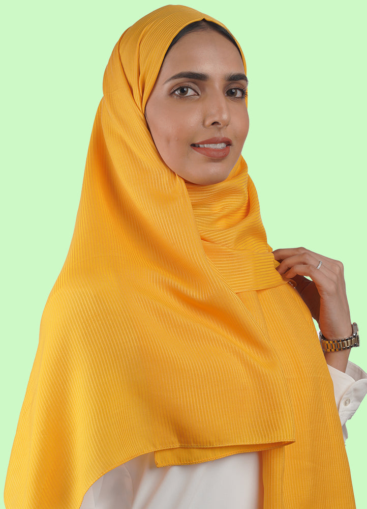 Spanish - Striped Lime Mustard Hijab/Scarf