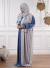 Afaq Two-Tone Prayer Garment- Blue &amp; Grey
