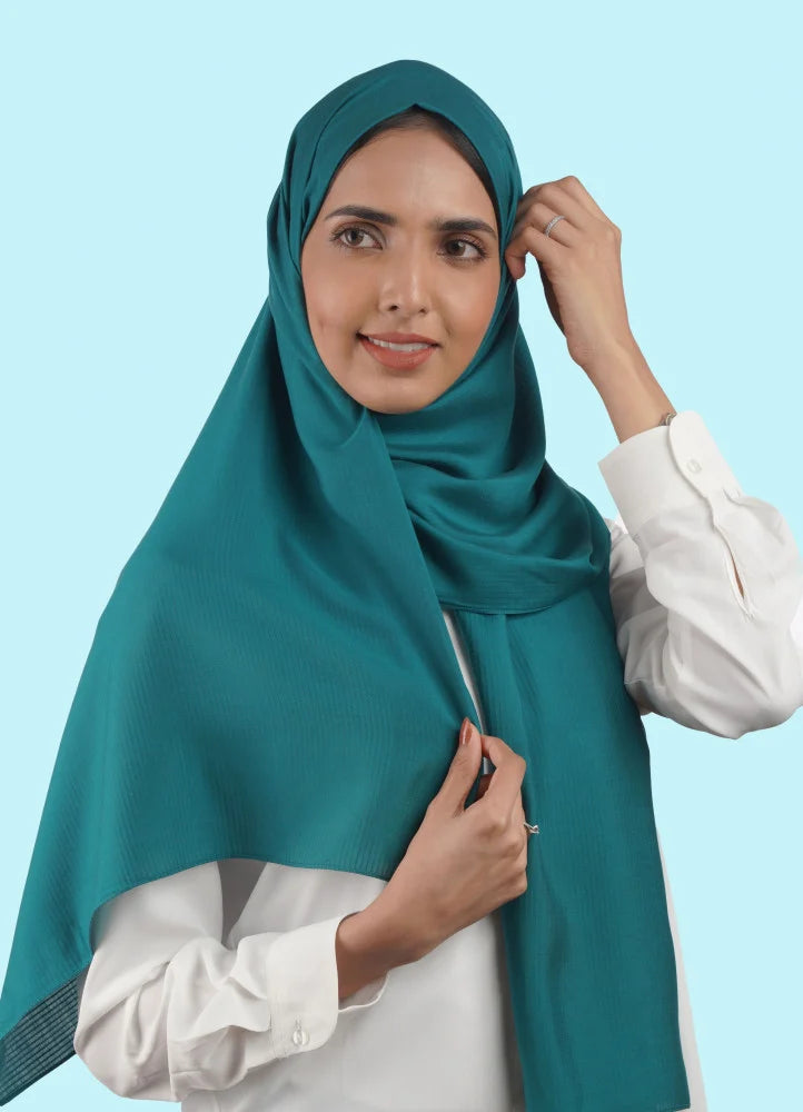 Spanish - Striped Teal Hijab/Scarf