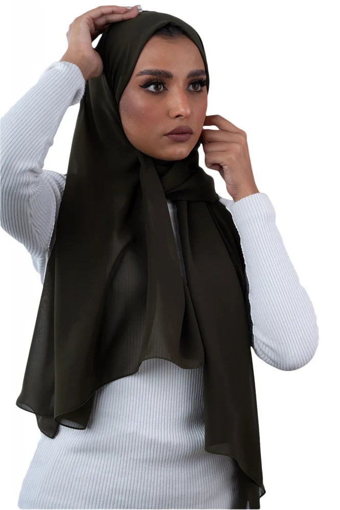 Japanese Tales - Dark Olive Green Hijab/Scarves