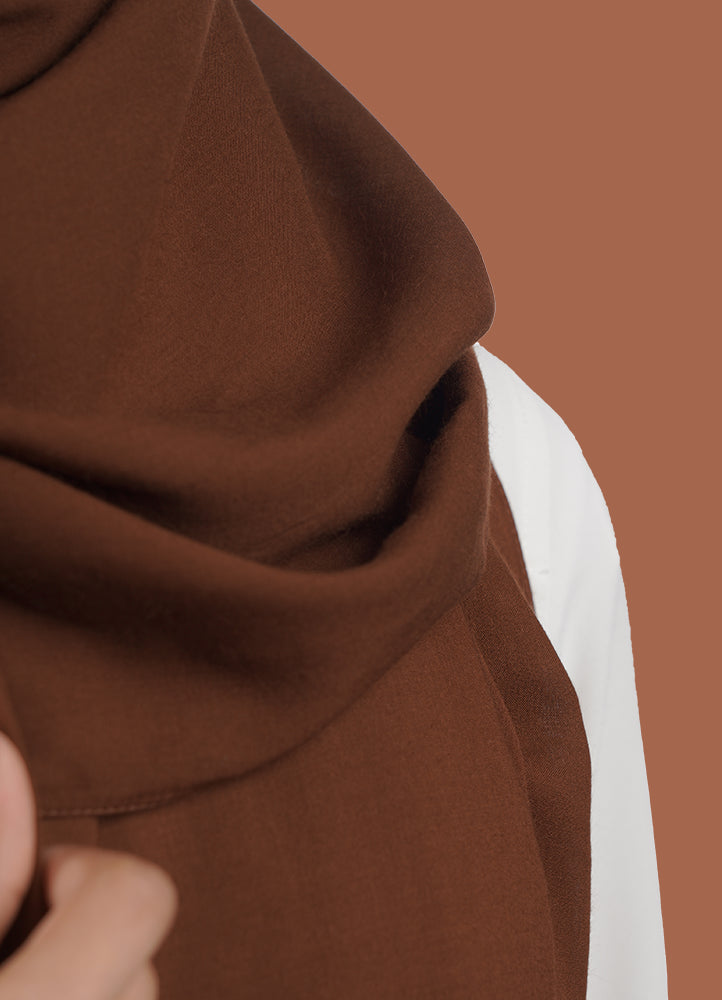 Spanish - Dark Brown Plain Hijab/Scarf