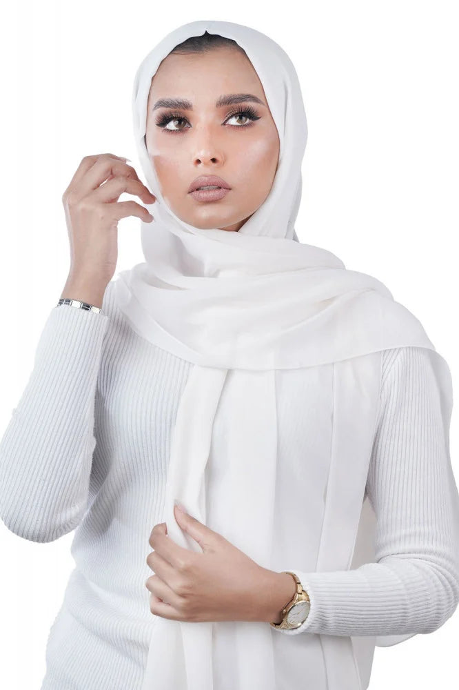 Japanese Tales - White Hijab/Scarves