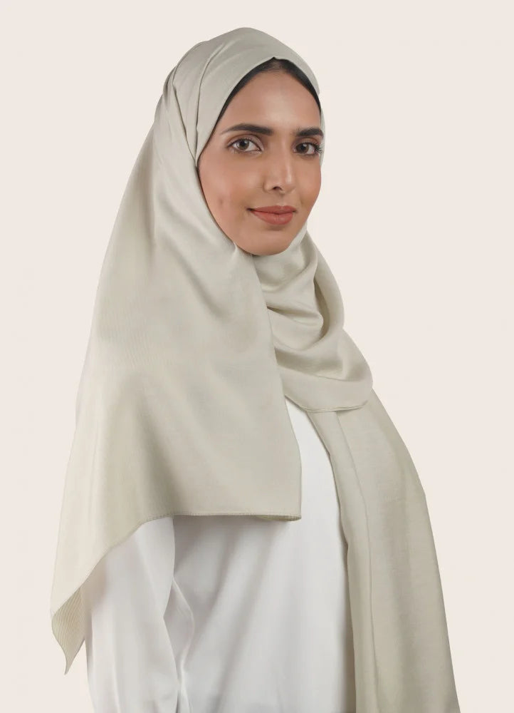Spanish - Striped Beige Hijab/Scarf