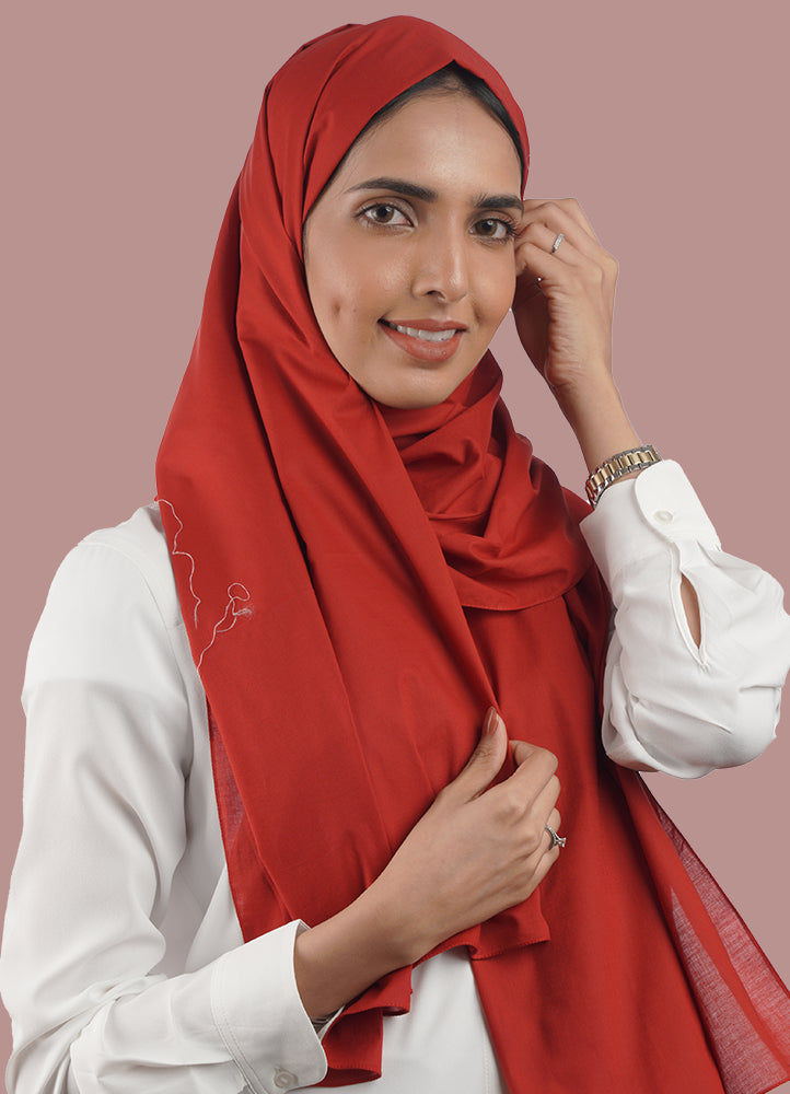 Spanish - Maroon Red Plain Hijab/Scarf