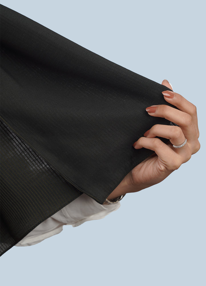 Spanish - Striped Black Hijab/Scarf