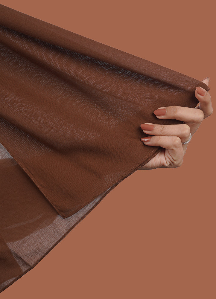 Spanish - Dark Brown Plain Hijab/Scarf