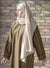 Camouflage linen striped veiled dress