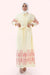 Yellow Veiled Hijab Dress with a Playful Waist Detail