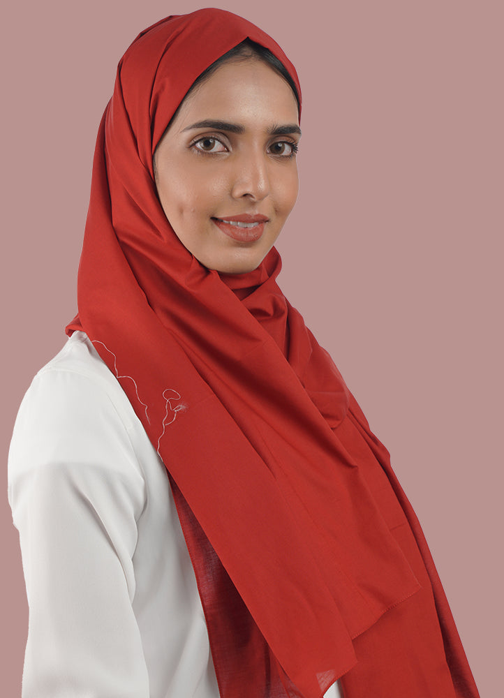 Spanish - Maroon Red Plain Hijab/Scarf