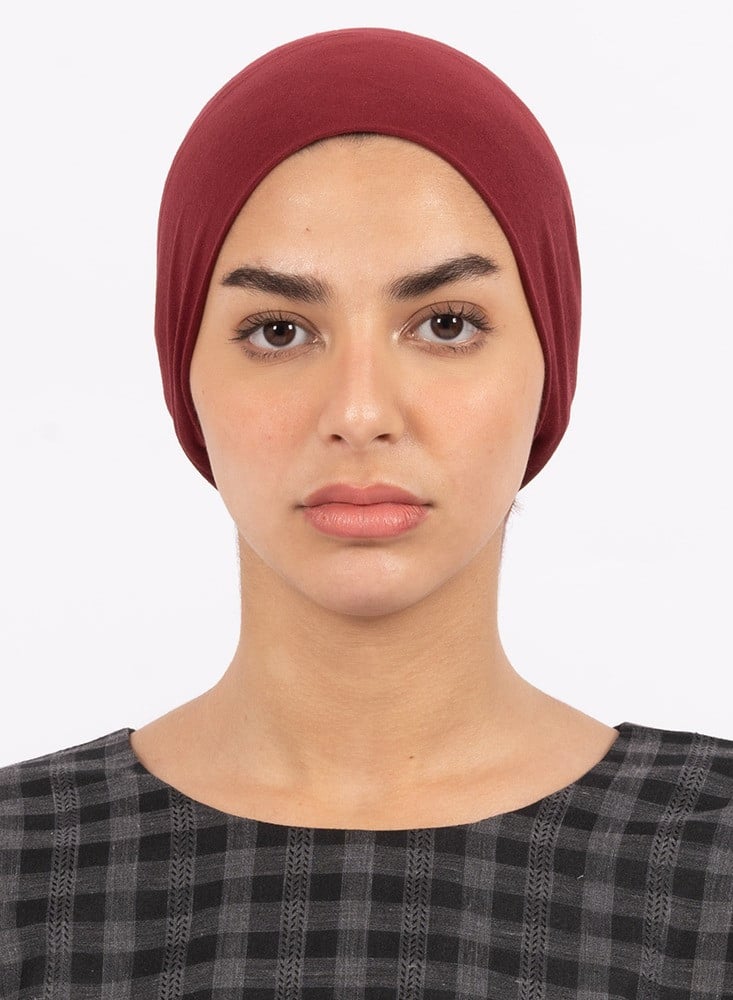 Hijab Cap Maroon Red