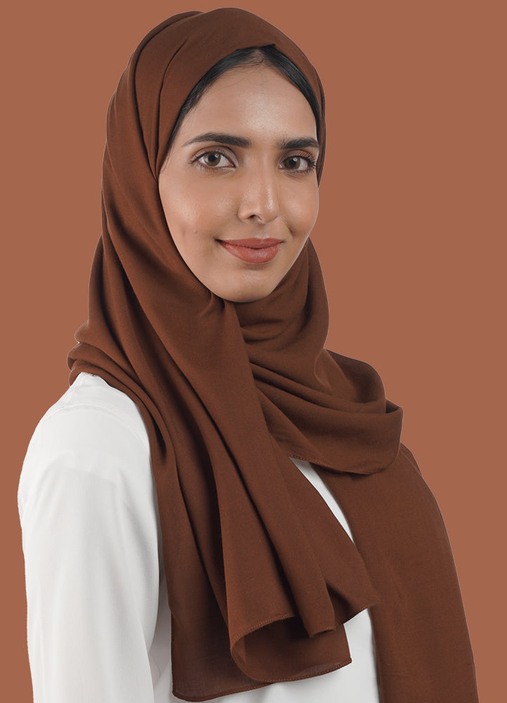 Spanish - Dark Brown Plain Hijab/Scarf
