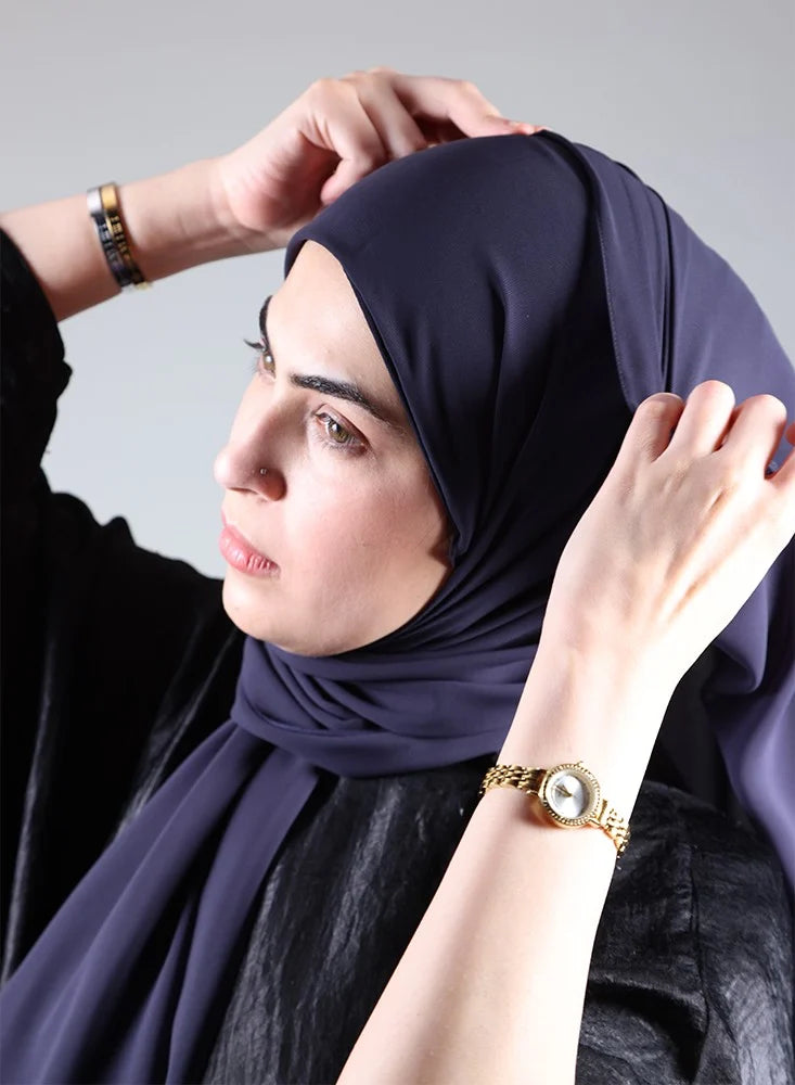 Hijab/Scarf with Navy Blue Bandana
