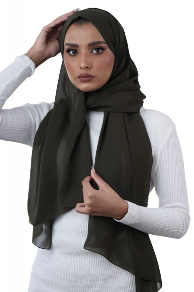 Japanese Tales - Dark Olive Green Hijab/Scarves