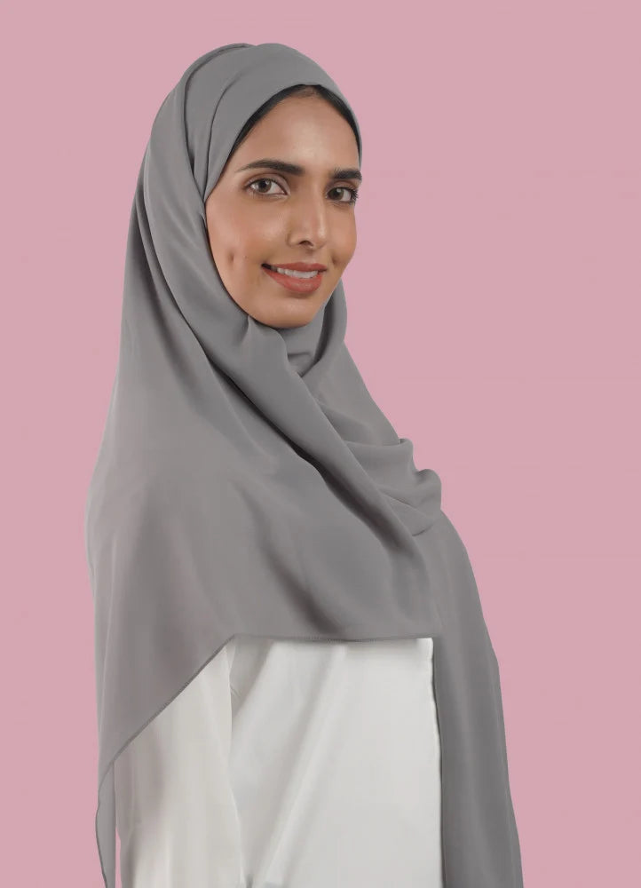 Japanese Tales - Light Grey Hijab/Scarves