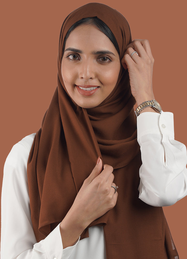 Spanish - Dark Brown Plain Hijab/Scarf